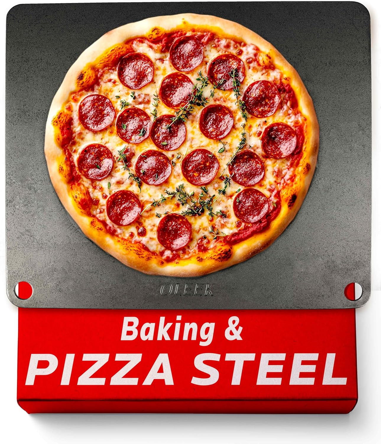 OLEEK Pizza steel Sheets for oven - Metal baking steels sheets for oven - Pizza steel 16x13.4 inches - Steel pizza stone for oven - Baking steels pro pizza - Baking stone for oven - Culinary Roots