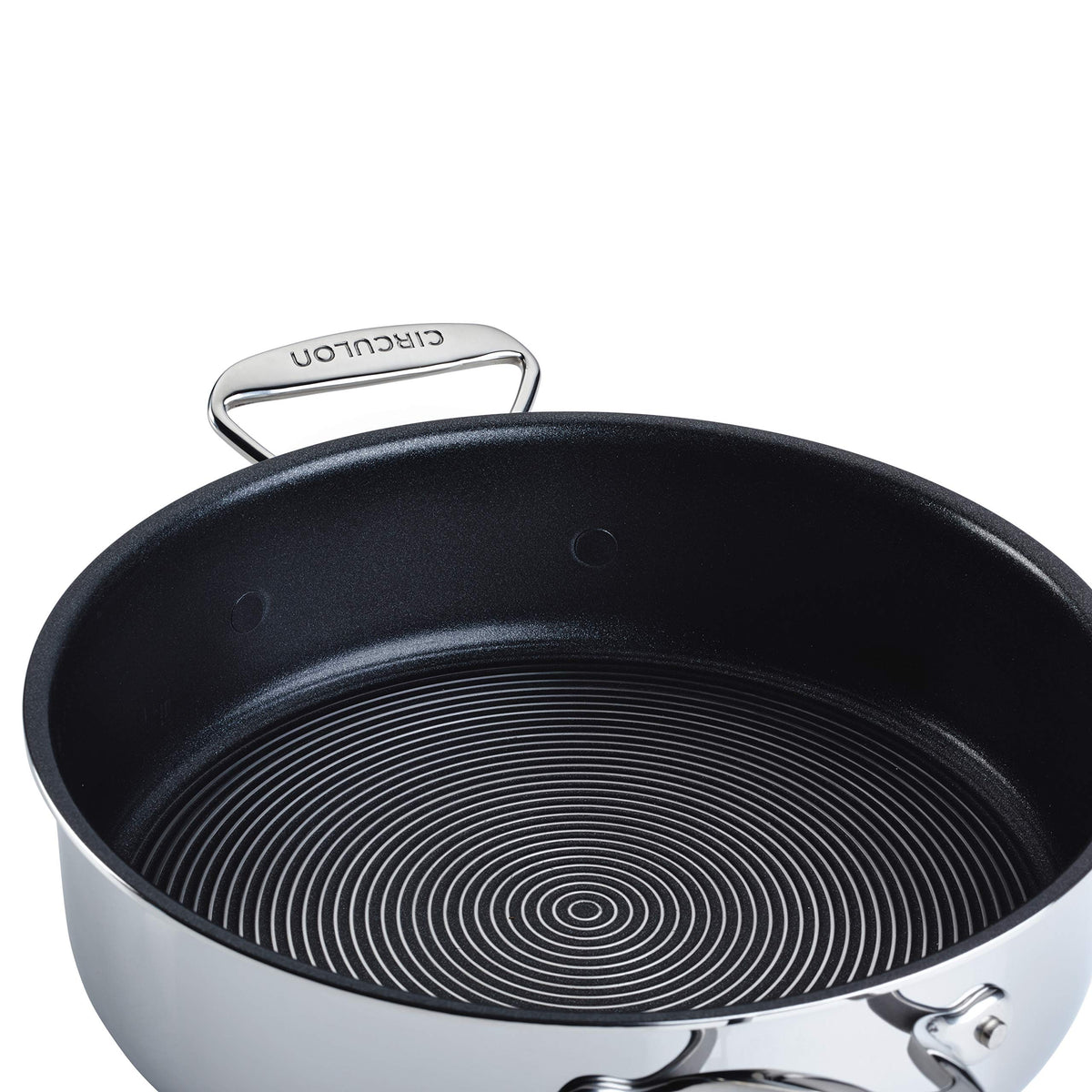 Clad Stainless Steel Saute Pan with Lid and Hybrid SteelShield and Nonstick Technology