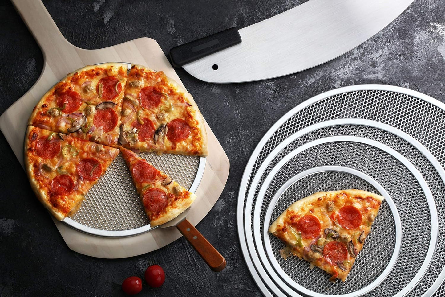 New Star Foodservice 50943 Restaurant-Grade Aluminum Pizza Baking Screen, Seamless, 10-Inch, Pack of 6 - Culinary Roots