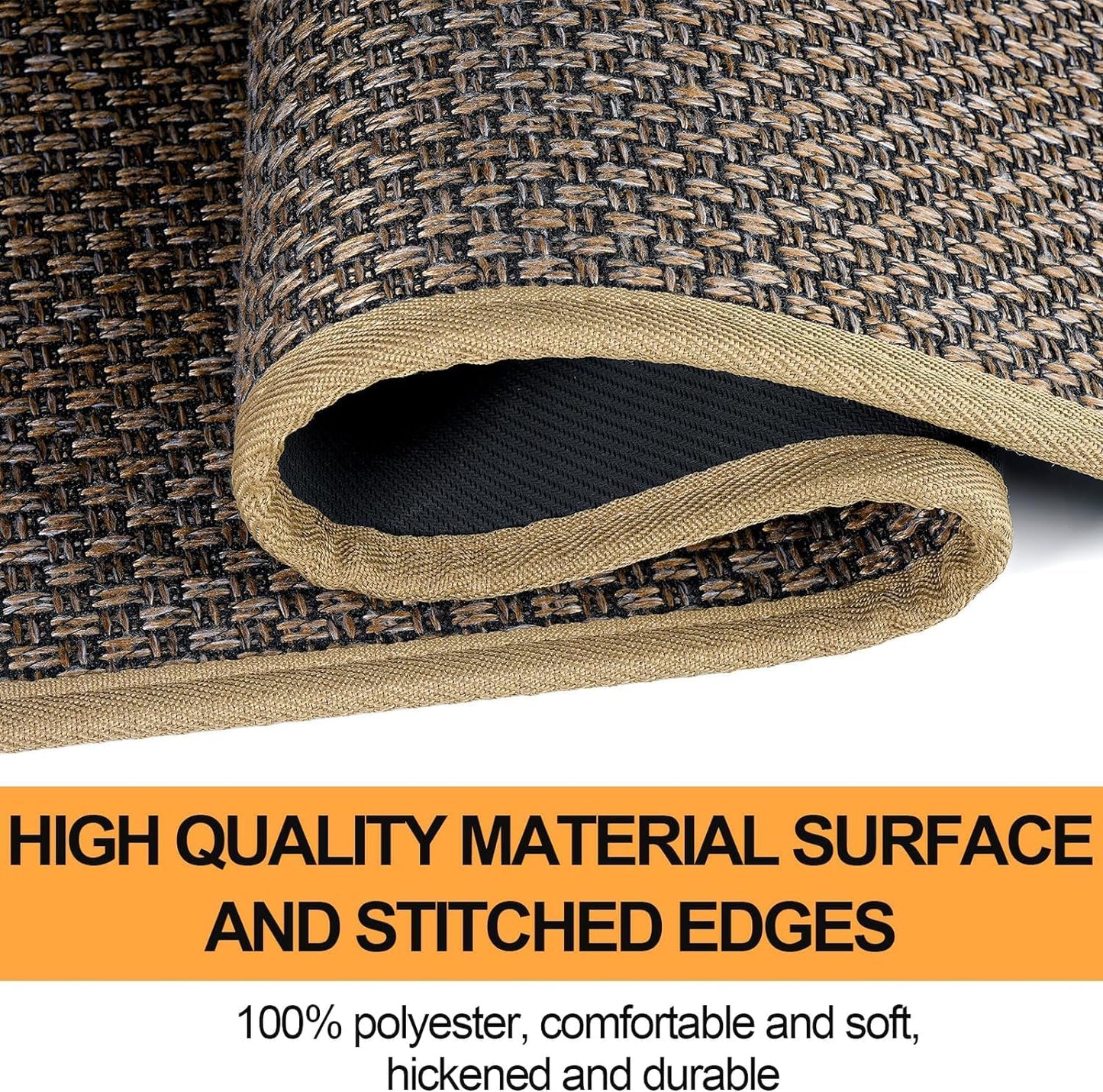 Kitchen Mat Set of 2 PCS, Cushioned Non Slip Rugs for Kitchen Floor, Absorbent Runner Comfort Standing Mats Washable for Kitchen, Office, Home,(Brown, 17.3"x47"+17.3"x71")