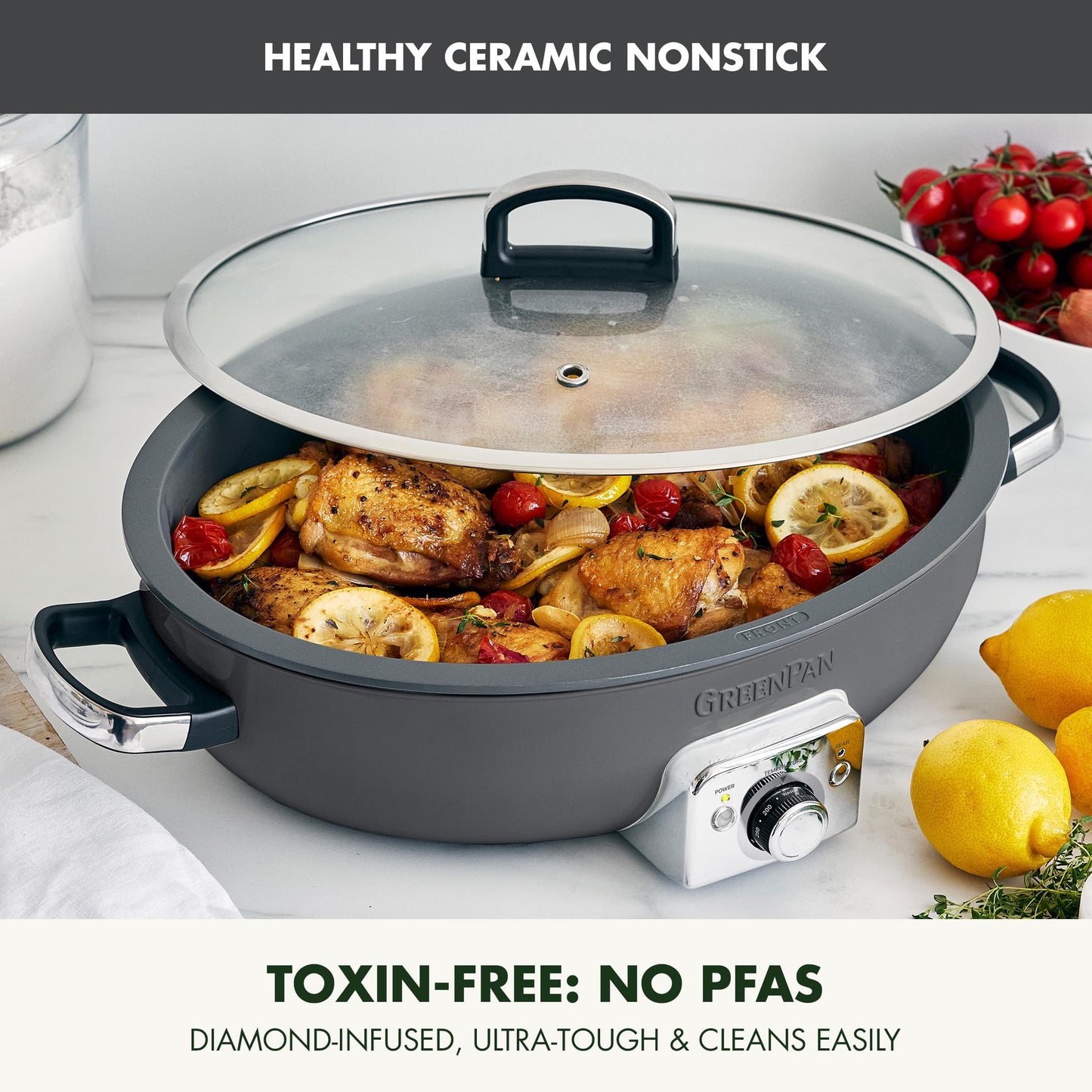 Elite 5.5QT Electric Oval Skillet